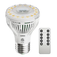 Sansi Dimmable Grow Light Bulb Full Spectrum With Remote Control Auto On Off Timing 4 8 12 Hrs 5W Par20 75 Watt Equiv Grow