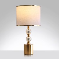 Modern Crystal Table Lamp, Simple Bedroom Bedside Table Light With Linen Fabric Lampshade, Creative Decorative Desk Light, Table Light Desk Lamp Reading Lamp For Study Room