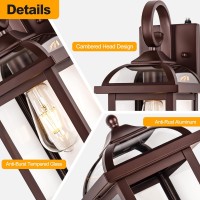 Roravilila 18 Bronze Outdoor Light Fixtures With Dusk To Dawn Sensor 2Pack Antirust Aluminum Brown Outside Lights For Hous