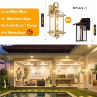 Roravilila Large Dusk To Dawn Golden Outdoor Sconces 2Pack Antirust Aluminum Brass Outdoor Light Fixtures Enclosed Bottom Ext