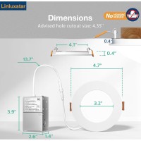 12 Pack 4 Inch Ultrathin Led Recessed Ceiling Light With Junction Box 5000K Clear White 9W Eqv 80W Canless Wafer Slim Panel Dow