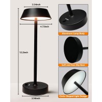 Snotme Cordless Table Lamp 3 Colors Stepless Dimming 5000Mah Battery Operated Touch Lamp Portable Led Desk Lamp Small Table Lam