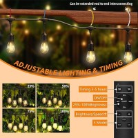 Eikoson 50Ft Led Outdoor String Lights With 32 Waterproof Bulbs 158Ft Apart Remote Dimmer Commercial Grade Patio Lights W