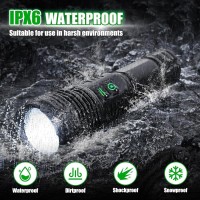 2Pack Rechargeable Flashlights 100000 High Lumens Super Bright Led Tactical Flashlight With 5 Modes High Power Waterproof Dual