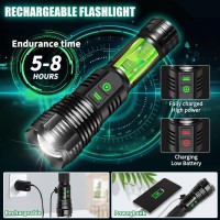 2Pack Rechargeable Flashlights 100000 High Lumens Super Bright Led Tactical Flashlight With 5 Modes High Power Waterproof Dual