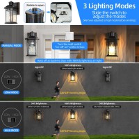 Dastor Motion Sensor Outdoor Lights 2 Pack Dusk To Dawn Exterior Lighting Fixtures Black Porch Lights Outdoor Waterproof 100