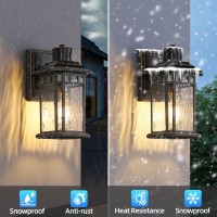 Dastor Motion Sensor Outdoor Lights 2 Pack Dusk To Dawn Exterior Lighting Fixtures Black Porch Lights Outdoor Waterproof 100