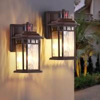 Dastor Motion Sensor Outdoor Lights 2 Pack Brown Exterior Light Fixture Wall Lantern Dusk To Dawn Outdoor Lighting 100 Alumin