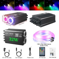 Starlight Headliner Kit 1300Pc Dual Color Shooting Stars 32W Twinkle Meteor 2In1 Light Engine 1300Pcs075Mm135Ft Rgbw F