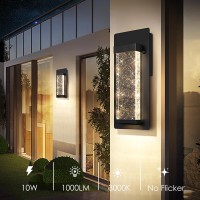 Beslowe Outdoor Wall Light Fixtures With Crystal Bubble Glass Waterproof Exterior Sconces Led Wall Lanterns Porch Lights Wall