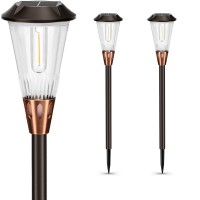 Bitpott Solar Pathway Lights Outdoor 3 Pack Waterproof Solar Lights For Outside Auto Onoff Long Lasting Outdoor Solar Lights