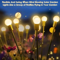 8Pack Solar Garden Lights 48 Led Firefly Solar Lights For Outside 4Th Of July Decorations Waterproof Swaying Solar Powered Yar