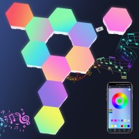 Vathug Hexagon Led Lights Hex Wall Lights Led Wall Lights Gaming Lights With App Smart Control Music Sync Rgb Led Panel Ligh