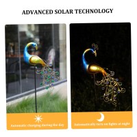 Qmjddymx Solar Lights Outdoor Garden,Solar Light Peacock Garden Light Metal Peacock Garden Solar Lamp 300Mah Outdoor Decorative Garden Stake Lights Solar Peacock Stake For Yard Decorations