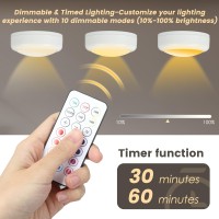 Totahow Led Puck Lights Battery Operated With Remote 3 Pack 13 Colors Changeable Led Under Cabinet Lights Stick On Lights With