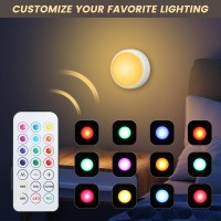 Totahow Led Puck Lights Battery Operated With Remote 3 Pack 13 Colors Changeable Led Under Cabinet Lights Stick On Lights With