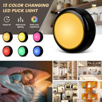 Totahow Led Puck Lights Battery Operated With Remote 3 Pack 13 Colors Changeable Led Under Cabinet Lights Stick On Lights With