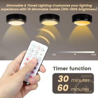 Totahow Led Puck Lights Battery Operated With Remote 3 Pack 13 Colors Changeable Led Under Cabinet Lights Stick On Lights With