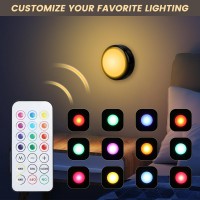 Totahow Led Puck Lights Battery Operated With Remote 3 Pack 13 Colors Changeable Led Under Cabinet Lights Stick On Lights With