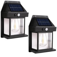 Solar Wall Lights Outdoor 2 Pack Dusk To Dawn Solar Motion Lights Outdoor Waterproof 3 Lighting Modes Wall Mount Light Scon