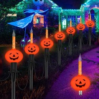 135Ft Halloween Pumpkin Pathway Lights Pumpkin Stake Lights With 7 Pack Cute Pumpkin Bulbbe Lights 1575 Tall Bubbled Pumpkin