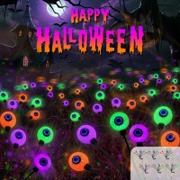 6Pack Purple Orange And Green Solar Eyeball Halloween Lights Outdoor Solar Garden Lights Outdoor Waterproof Solar Firefly Fai