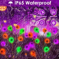 6Pack Purple Orange And Green Solar Eyeball Halloween Lights Outdoor Solar Garden Lights Outdoor Waterproof Solar Firefly Fai