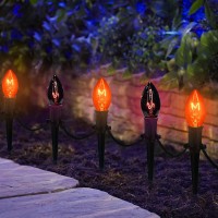 195 Feet C9 Halloween Path Lights Walkway Lights Waterproof With 10 Pack C9 Orange Dark Purple Bulbs Plug In C9 Halloween St