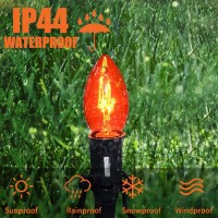 195 Feet C9 Halloween Path Lights Walkway Lights Waterproof With 10 Pack C9 Orange Dark Purple Bulbs Plug In C9 Halloween St