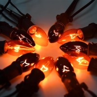 195 Feet C9 Halloween Path Lights Walkway Lights Waterproof With 10 Pack C9 Orange Dark Purple Bulbs Plug In C9 Halloween St