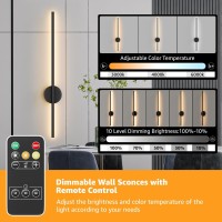 Led Battery Operated Wall Sconces 1 Pack With Remote Control Dimmable Rechargeable Black Wall Sconces 360Rotate Wireless Step