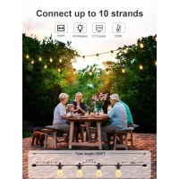 Svater Outdoor String Lights 150 Ft Patio Lights Waterproof Ip65 With Shatterproof Led Bulbs Commercial Grade Outside Backyard