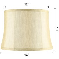 Goso Square Lamp Shades Set Of 2 Medium Drum Bamboo Gold Lampshade For Floor Lamp Table Lamps 12 Top X 14 Bottom X 10 H