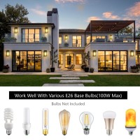 Lwsoy 2Pack Outdoor Wall Light Fixtures Exterior Waterproof Lanterns Porch Sconces Wall Mounted Lighting With E26 Sockets G