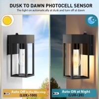 Lwsoy Dusk To Dawn Outdoor Lighting 2 Pack Porch Lights Outdoor Waterproof Exterior Lighting Fixtures With Clear Glass E26 Bas