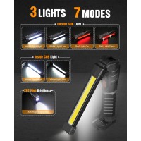 Rechargeable Work Light 1800Mah Magnetic Flashlight Foldable Portable Led Work Light Grill Light 800 Lumens 7 Lighting Modes M