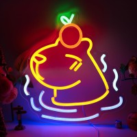 Fvkclto Cute Cappy Neon Signs Adjustable Led Neon Lights Capybara Anime Neon Sign Room Decoration Lights For Girls Room Kid Bed