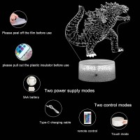 Shinecloud Creative Night Light 3D Illusion Light Led Table Lamp Monsters Toys Decor Light Romote Control16 Color Birthday Gift