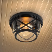 Flush Mount Ceiling Light Fixture Black 2Light Modern Farmhouse Porch Light Ceiling Mount For Outdoor Indoor Flush Mount Ligh