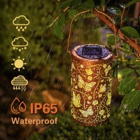 Butterfly Solar Lanterns Outdoor Waterproof Hanging Solar Lights Butterfly Gifts For Women Men Metal Decorative Led Butterfly La