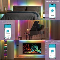 Miwise Rgb Smart Ic Cob Led Strip Light 20Ft Color Chasing Flexible Led Tape Light Ws2811 Addressable Rgb Strip With App Control