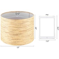 Goso Drum Yellow Lamp Shades Set Of 2 Mediumnatural Textured Paper Lampshades For Table Lamps13 13 10Inch Spider Fabri