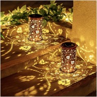 Ladybug Solar Lanterns Outdoor Waterproof Hanging Solar Lights Ladybug Gifts For Women Men Metal Decorative Led Ladybug Lanterns