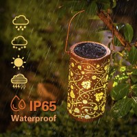 Ladybug Solar Lanterns Outdoor Waterproof Hanging Solar Lights Ladybug Gifts For Women Men Metal Decorative Led Ladybug Lanterns