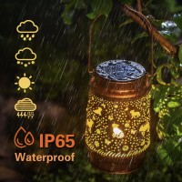 Dog Solar Lanterns Outdoor Waterproof Hanging Solar Lights Dog Gifts For Women Men Metal Decorative Led Lanterns For Garden Deco