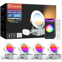 Lumary Smart Gimbal Recessed Lighting 4 Inch Max 24Ghz Wifi Led Recessed Lights Cct 2700K6500K Rgb Downlight Canless Col