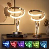 Airnasa Modern Table Lamps Set Of 210 Light Modes Spiral Rgb Table Lamp For Living Room Touch Dimmable Led Nightstand Lamp For