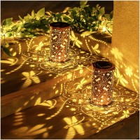 Dragonfly Solar Lanterns Outdoor Waterproof Hanging Solar Lights Dragonfly Gifts For Women Men Metal Decorative Led Dragonfly La