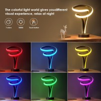 Spiral Led Table Lamp Set Of 2 7 Colors 10 Light Modes Modern Nightstand Lamp Set Of 2 Touch Dimmable 108 In Tall Bedside La