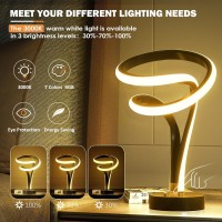 Spiral Led Table Lamp Set Of 2 7 Colors 10 Light Modes Modern Nightstand Lamp Set Of 2 Touch Dimmable 108 In Tall Bedside La